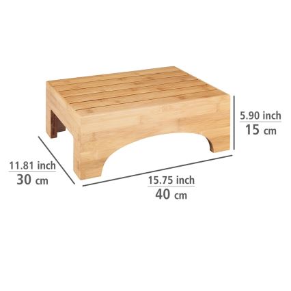 WENKO 24870100 - BAMBUSA Stool 40x30 cm brown