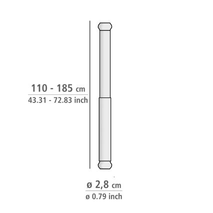 WENKO 24888100 - LUZ Shower Rail 185 x 2.8 cm, stainless steel/polished chrome