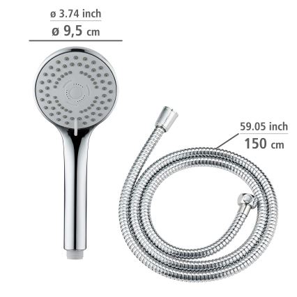 WENKO 24918100 - BASIC LINE Shower Head 9.5 x 9.5 cm, Glossy Chrome/Silver