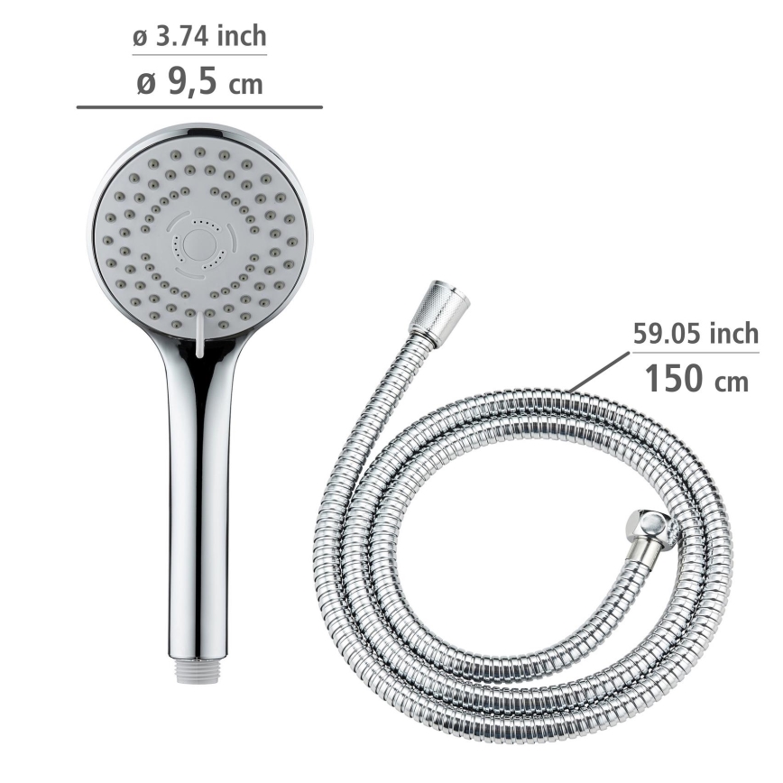 WENKO 24918100 - BASIC LINE Shower Head 9.5 x 9.5 cm Polished Chrome/Silver