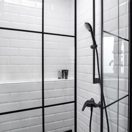 WENKO 24924100 - Shower head WATERSAVING SYSTEM 11x11 cm black