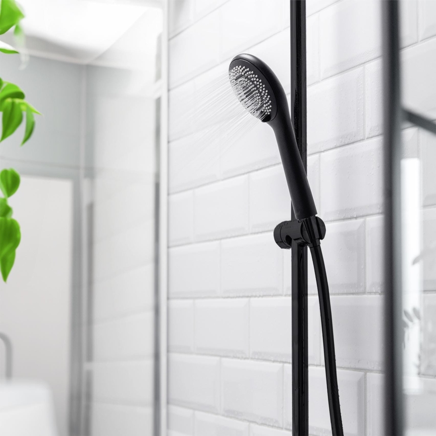 WENKO 24924100 - Shower head WATERSAVING SYSTEM 11x11 cm black