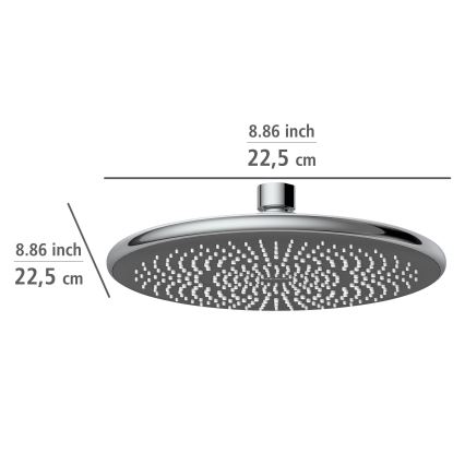 WENKO 24926100 - Shower head WATERSAVING SYSTEM 22.5 x 22.5 cm polished chrome/grey