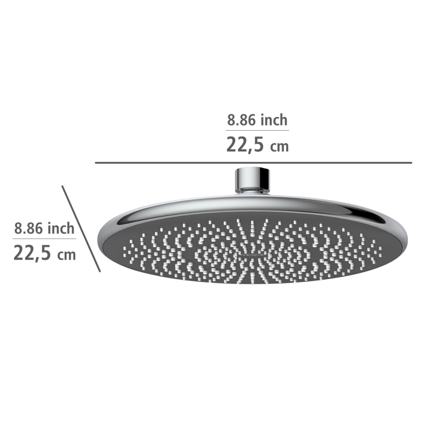 WENKO 24926100 - Shower head WATERSAVING SYSTEM 22.5 x 22.5 cm polished chrome/grey