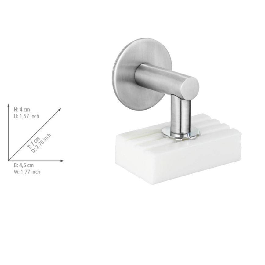 WENKO 24971100-Soap holder TURBO-LOC 4,5x7 cm silver