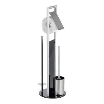 WENKO 24981800 - RAVINA Toilet Brush Set 20x70 cm stainless steel/silver