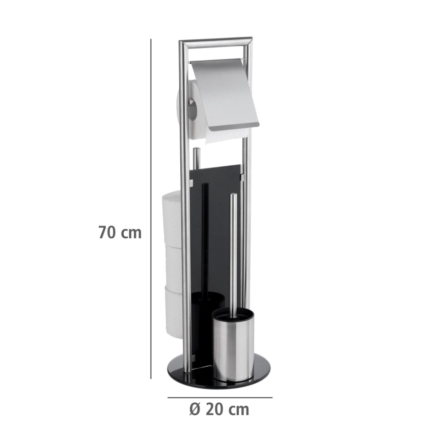 WENKO 24981800 - RAVINA Toilet Brush Set 20x70 cm stainless steel/silver