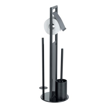 WENKO 24982800 - RAVINA Toilet Brush Set 20x70 cm stainless steel/black