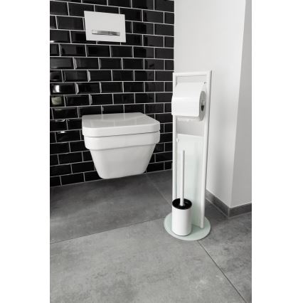 WENKO 24983800 - RAVINA Toilet Set 20 x 70 cm stainless steel/white