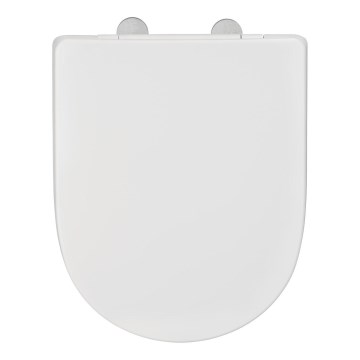 WENKO 24988100 - EXCLUSIVE Toilet Seat, 45 x 36.5 cm, White/Silver