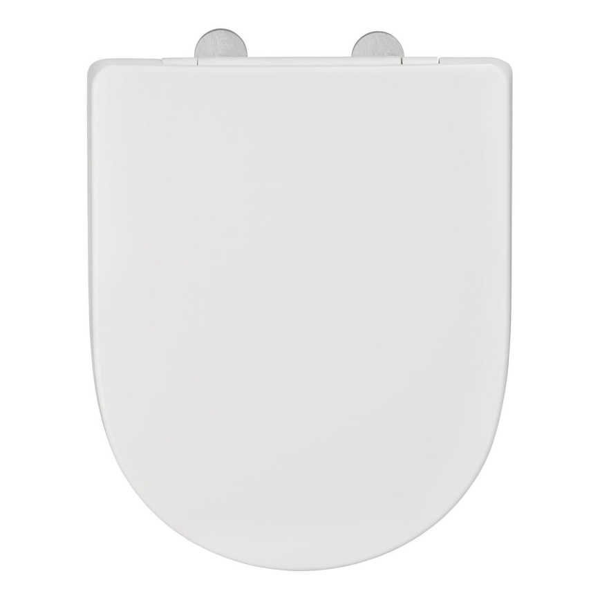 WENKO 24988100 - EXCLUSIVE Toilet Seat, 45 x 36.5 cm, White/Silver