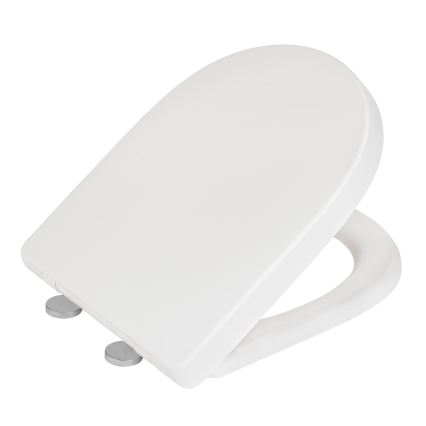 WENKO 24988100 - EXCLUSIVE Toilet Seat, 45 x 36.5 cm, White/Silver