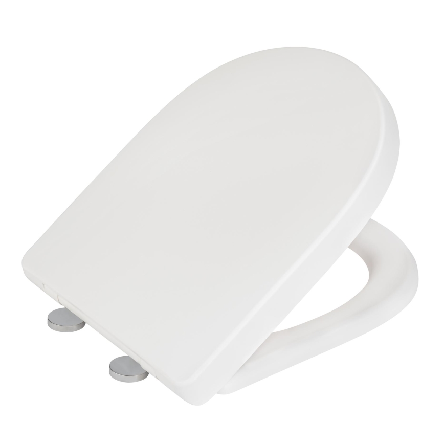 WENKO 24988100 - EXCLUSIVE Toilet Seat, 45 x 36.5 cm, White/Silver