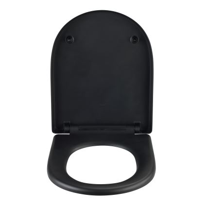WENKO 24989100-WC EXCLUSIVE Toilet Seat 36,5x45 cm Black/Silver
