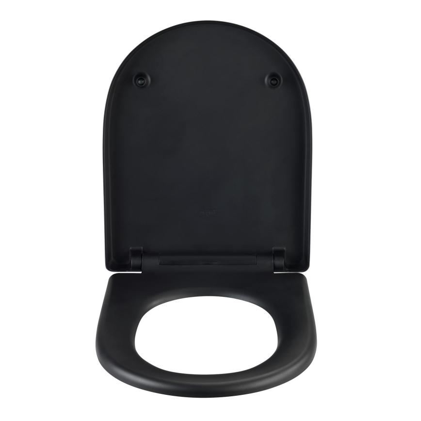 WENKO 24989100-WC EXCLUSIVE Toilet Seat 36,5x45 cm Black/Silver