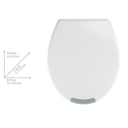 WENKO 25005100-SECURA Toilet Seat 37x44 cm White/Grey