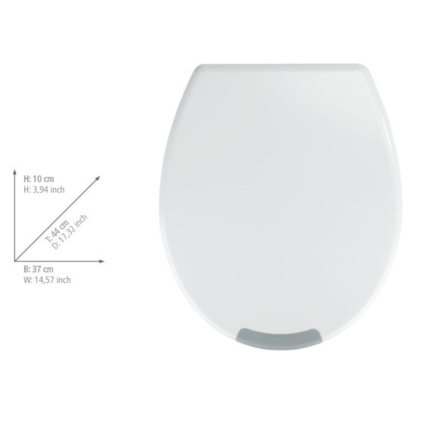 WENKO 25005100-SECURA Toilet Seat 37x44 cm White/Grey