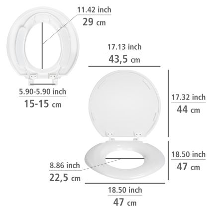 WENKO 25112100-WC TORINO toilet seat 44x43,5 cm white