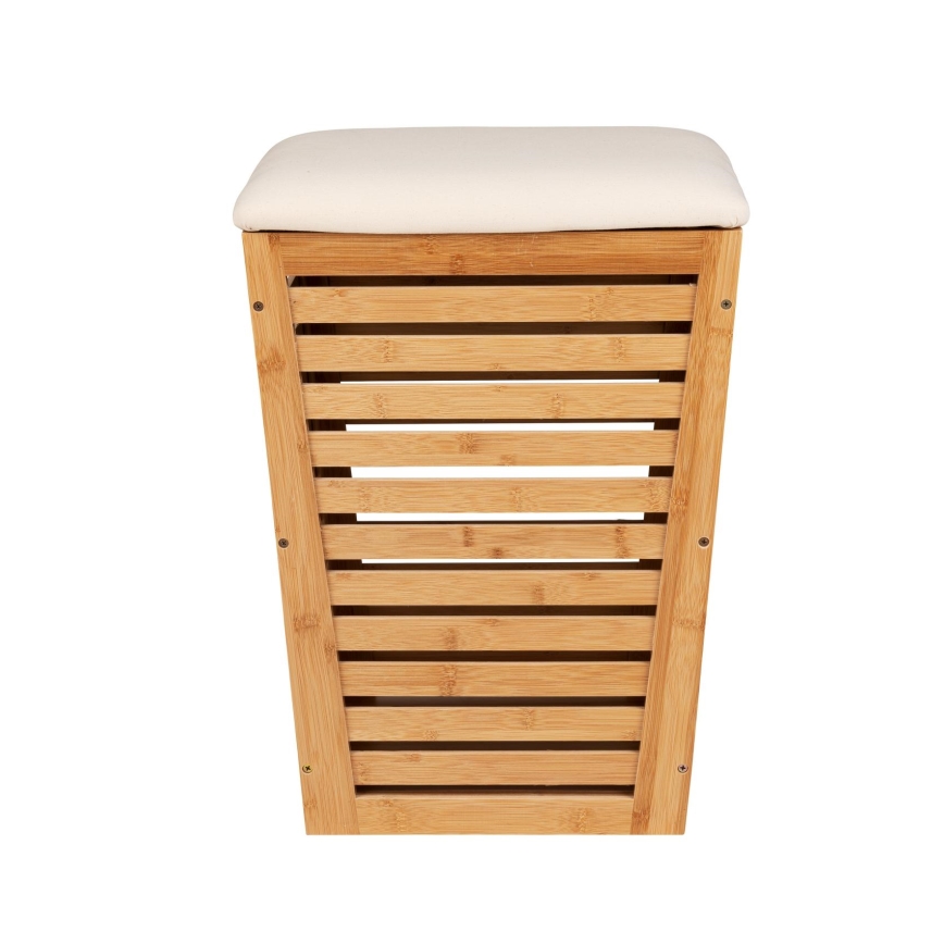 WENKO 25143100 - BAMBUSA Laundry Basket, 40 x 56 cm, Brown