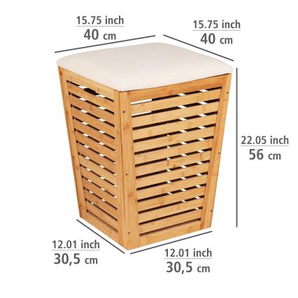 WENKO 25143100 - BAMBUSA Laundry Basket 40x56 cm brown