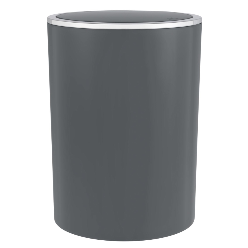WENKO 25146100 - INCA Basket 18.5 x 25.5 cm Anthracite/Glossy Chrome