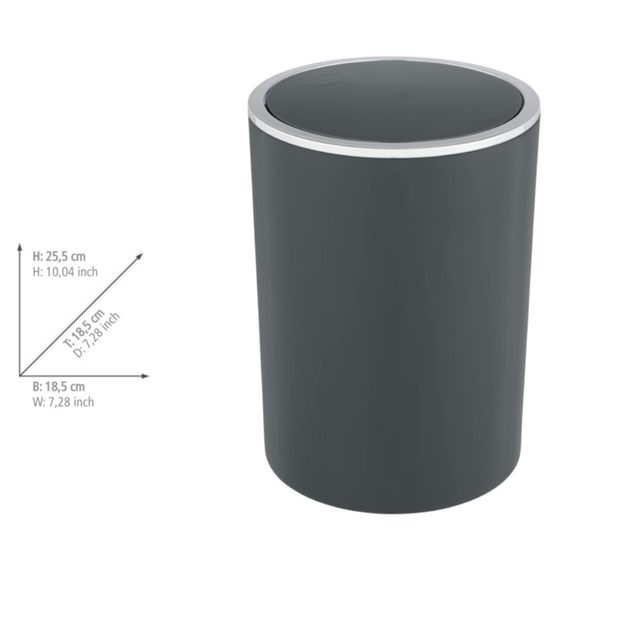 WENKO 25146100 - INCA Basket 18.5 x 25.5 cm Anthracite/Glossy Chrome