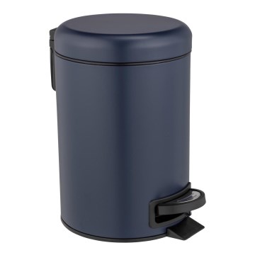 WENKO 25153100 - LEMAN Waste Bin 17x25 cm Blue/Black