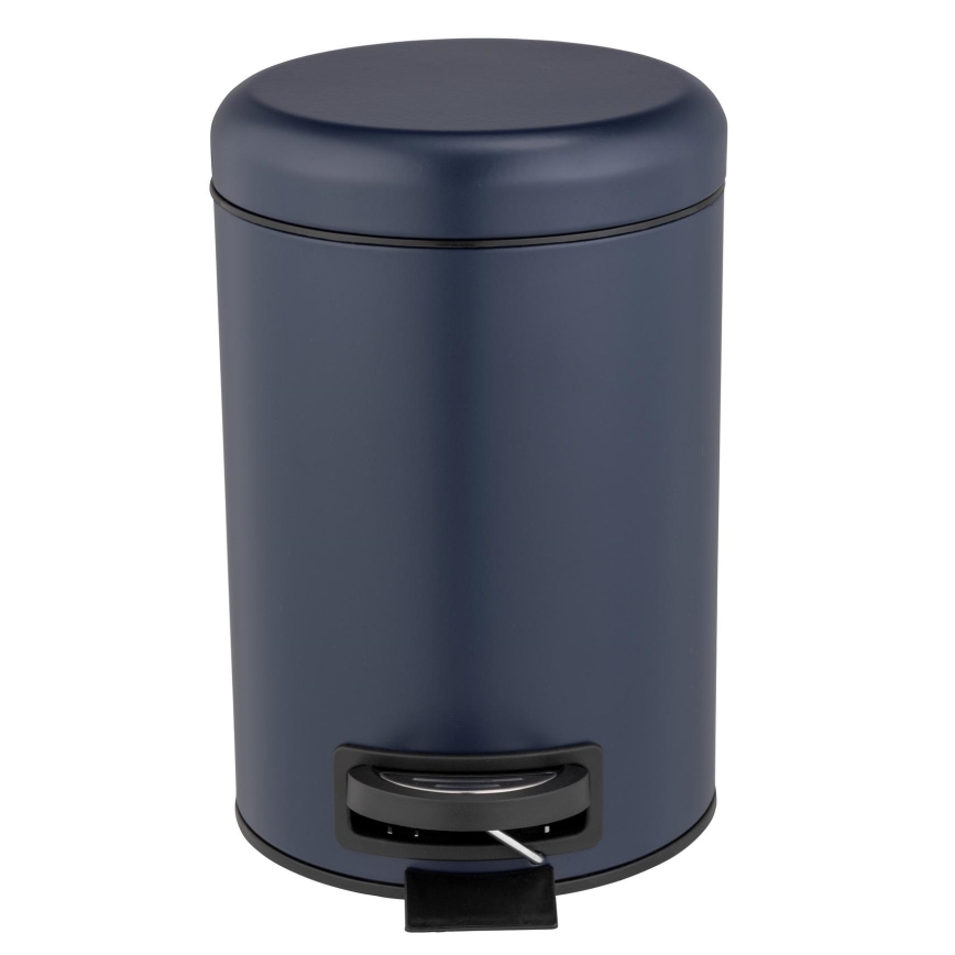 WENKO 25153100 - LEMAN Waste Bin 17x25 cm Blue/Black