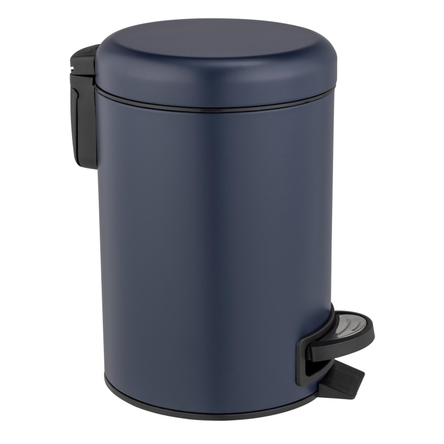 WENKO 25153100 - LEMAN Waste Bin 17x25 cm Blue/Black
