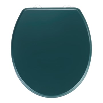 WENKO 25171100-WC PRIMA Toilet Seat 37 x 41 cm, Green/Silver