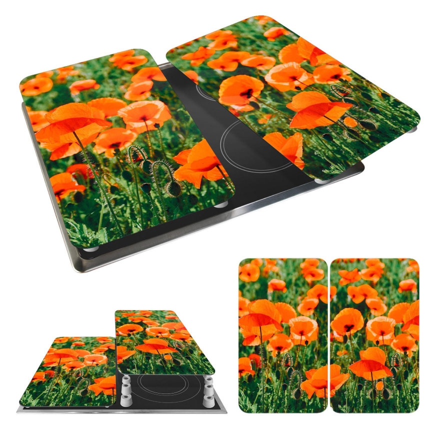 WENKO 2521434500 - Cover plate ABDECKPLATTE - Flower/Plant 30 x 52 cm, multicolored
