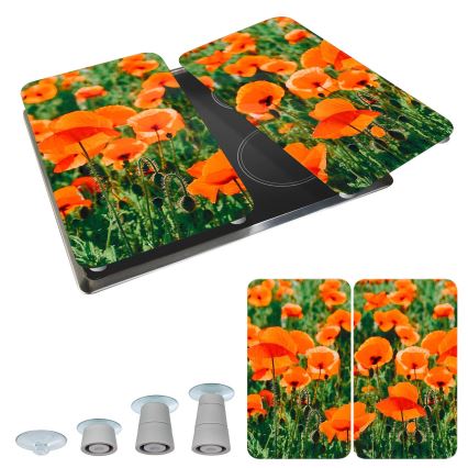 WENKO 2521434500 - Cover plate ABDECKPLATTE - Flower/Plant 30 x 52 cm, multicolored