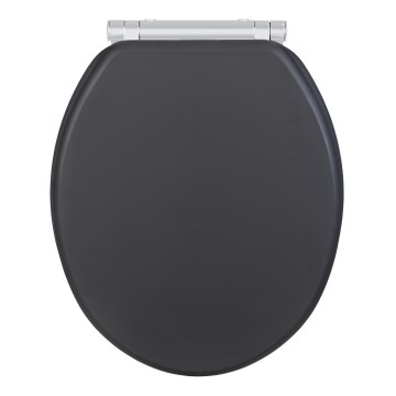 WENKO 25218100 MORRA toilet seat, 35 x 42 cm, anthracite/silver