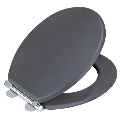 WENKO 25218100-WC MORRA toilet seat 35 x 42 cm anthracite/silver