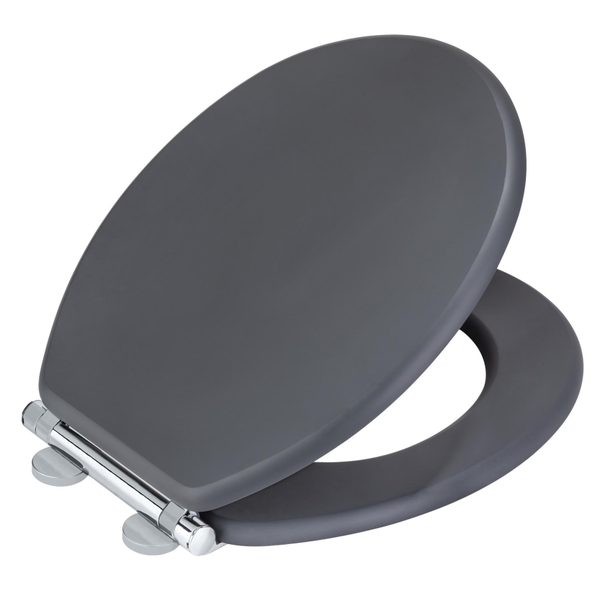 WENKO 25218100-WC MORRA toilet seat 35 x 42 cm anthracite/silver
