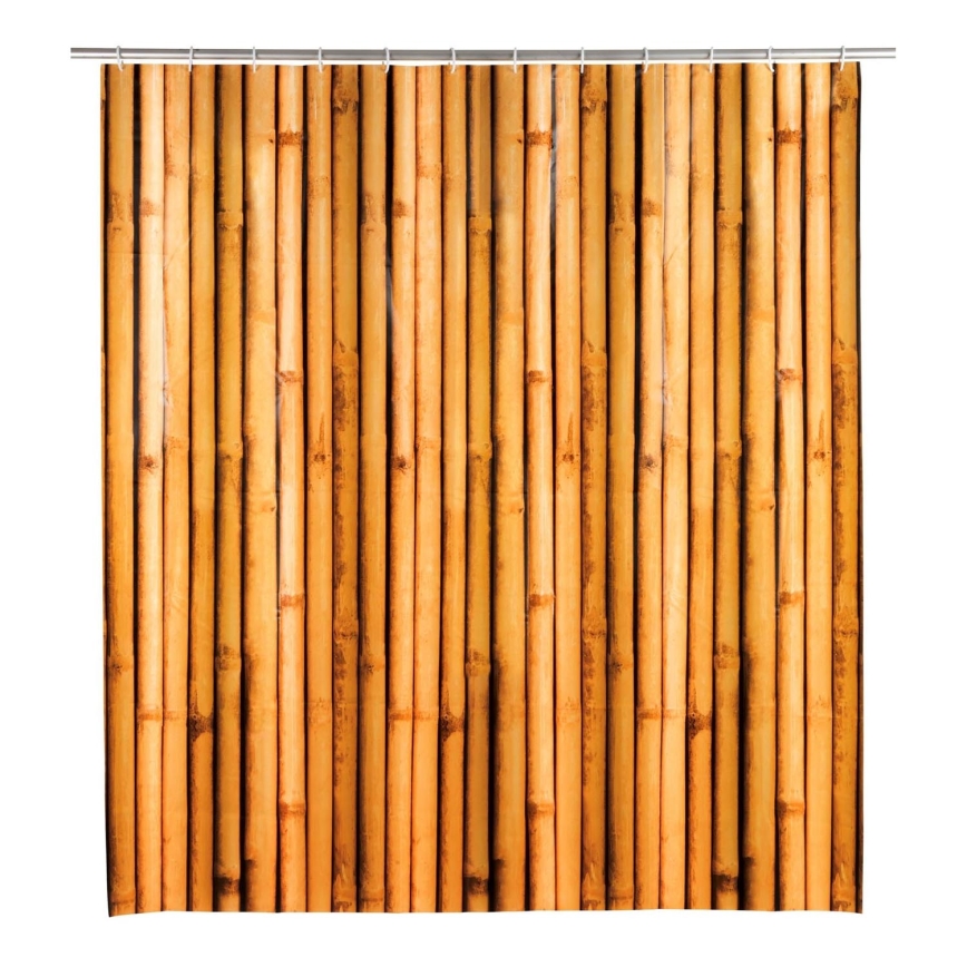 WENKO 25233100 - BAMBUSA Shower Curtain 180 x 200 cm, Brown