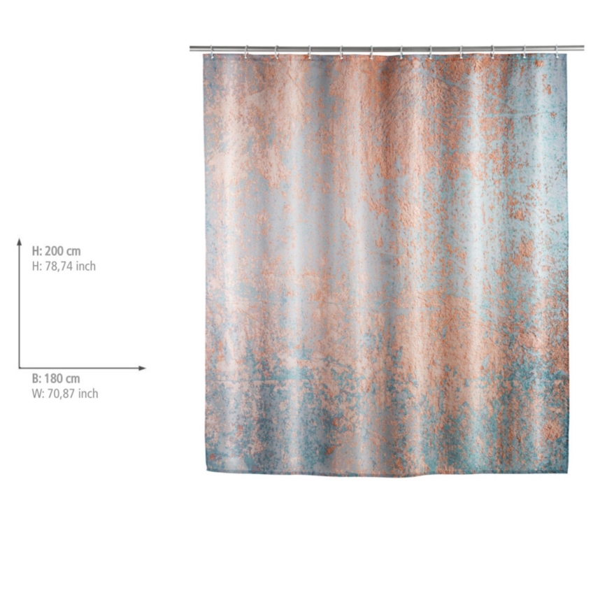 WENKO 25239100 - AGATE Shower Curtain 180 x 200 cm, Vibrant Multicolored