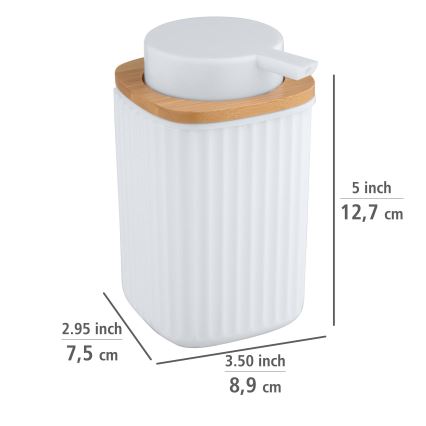 WENKO 25294100 - ROTELLO Soap Dispenser 8.9 x 12.7 cm White/Brown