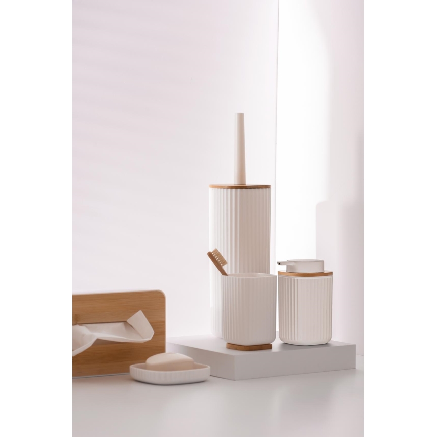 WENKO 25294100 - ROTELLO Soap Dispenser 8.9 x 12.7 cm White/Brown
