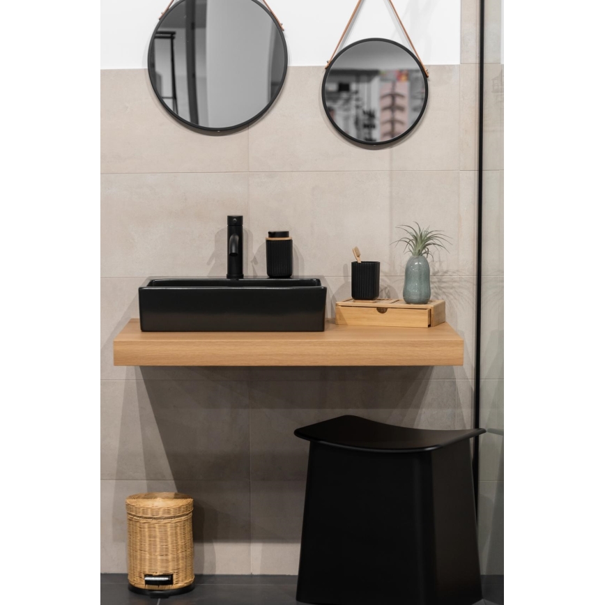 WENKO 25297100 - ROTELLO Toothbrush Cup, 8.5 x 11 cm, Black/Brown