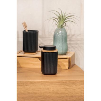 WENKO 25297100 - ROTELLO Toothbrush Cup, 8.5 x 11 cm, Black/Brown
