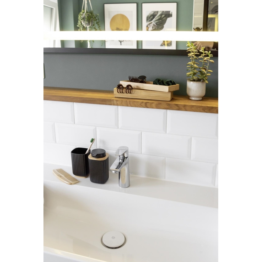 WENKO 25297100 - ROTELLO Toothbrush Cup, 8.5 x 11 cm, Black/Brown