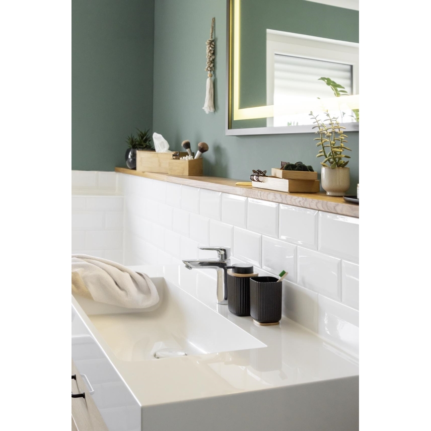 WENKO 25297100 - ROTELLO Toothbrush Cup, 8.5 x 11 cm, Black/Brown
