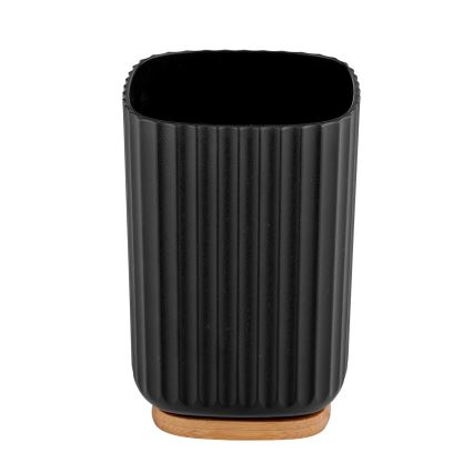 WENKO 25297100 - ROTELLO Toothbrush Cup, 8.5 x 11 cm, Black/Brown