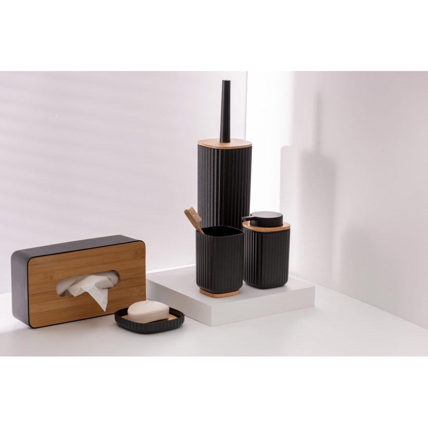 WENKO 25298100 - ROTELLO soap dispenser 8,9x12,7 cm black/brown