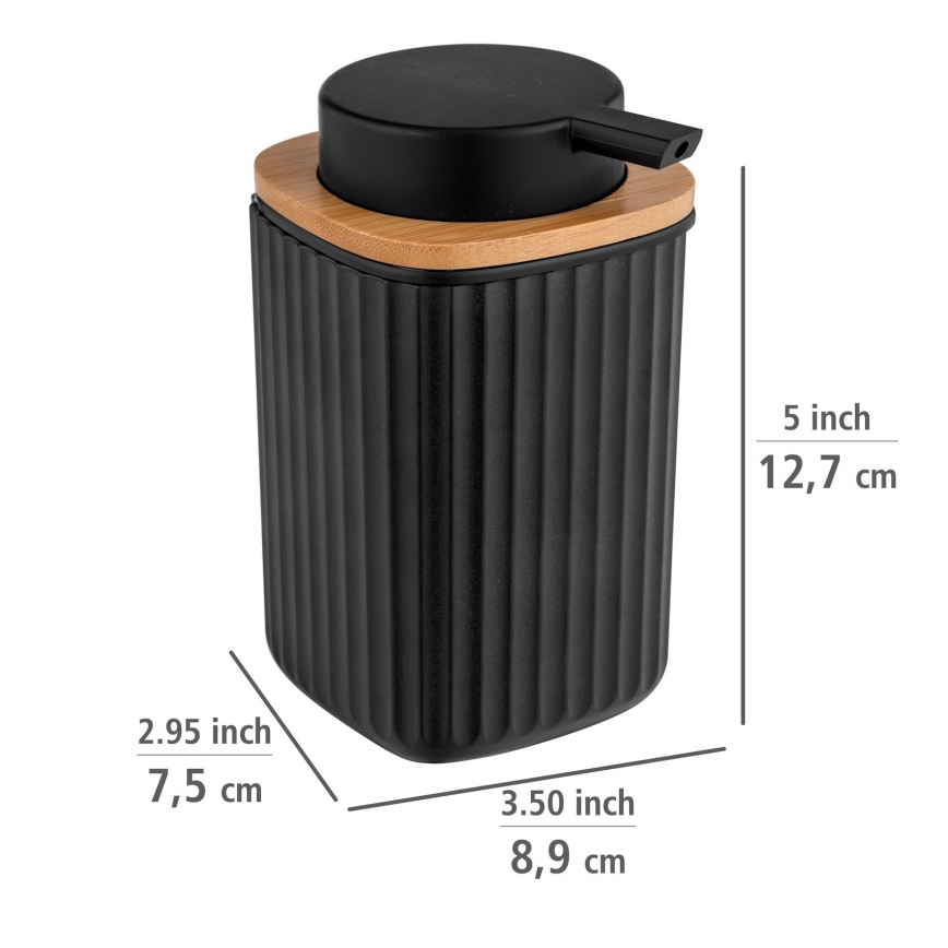WENKO 25298100 - ROTELLO soap dispenser 8,9x12,7 cm black/brown