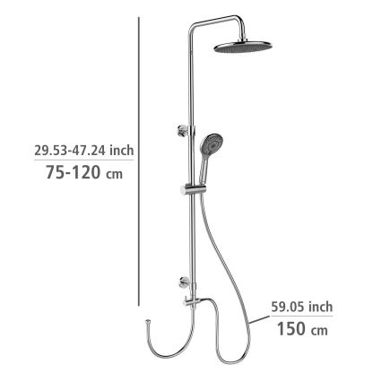 WENKO 25310100 - WATERSAVING SYSTEM Shower Set, stainless steel/polished chrome