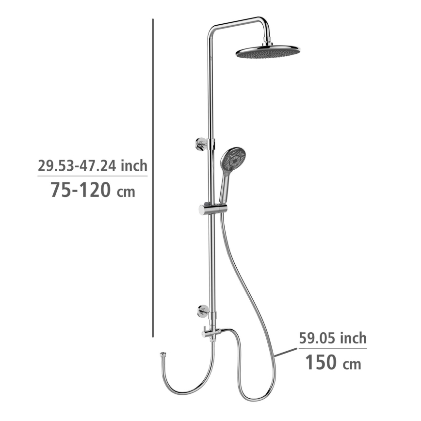WENKO 25310100 - WATERSAVING SYSTEM Shower Set, stainless steel/polished chrome