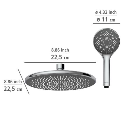 WENKO 25310100 - WATERSAVING SYSTEM Shower Set, stainless steel/polished chrome