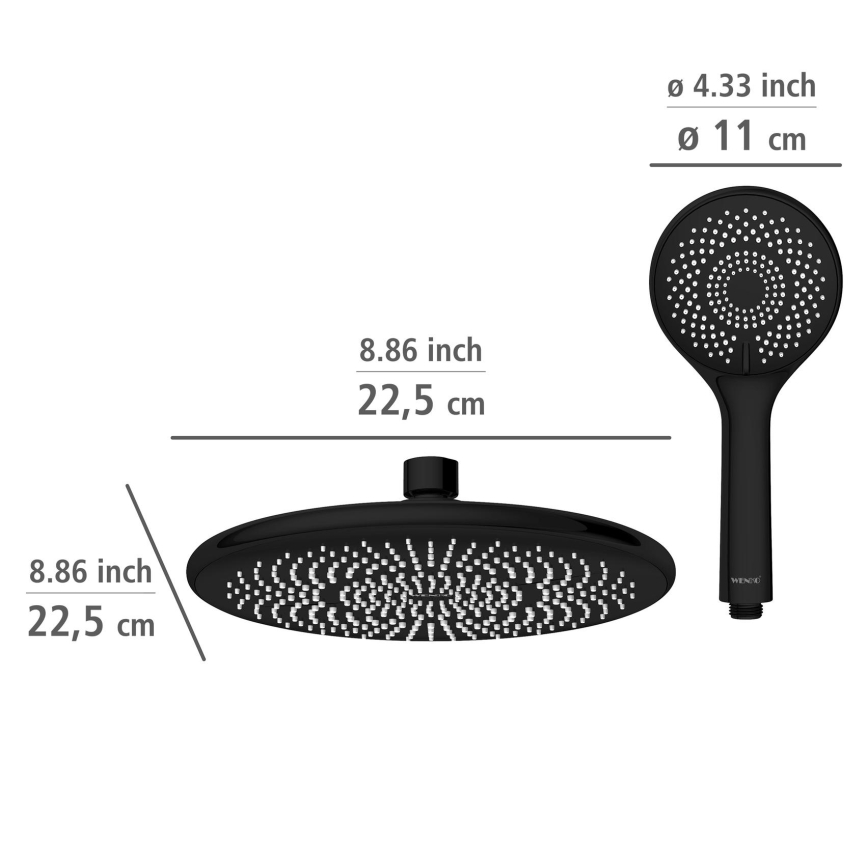 WENKO 25311100 - WATERSAVING SYSTEM 120 cm Shower Set, Black